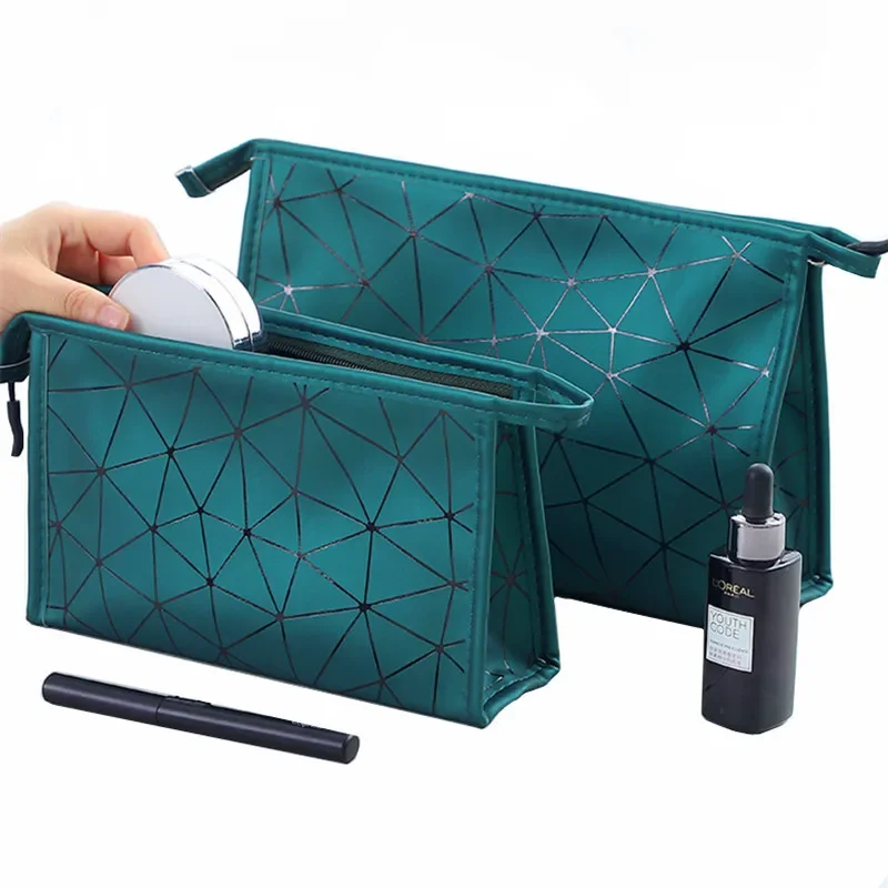 High capacity Waterproof Cosmetic Bag Women PU leather Toiletry Make up Organizer Travel Wash Bags Shower Makeup Storage Pouch