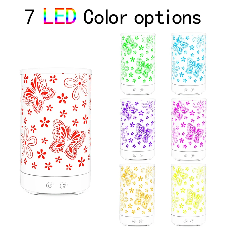 Электрический увлажнитель воздуха, Ароматический диффузор, ультразвуковой комнатный ароматизатор с красосветильник ником, диффузор с бабочкой и эфирным маслом для дома