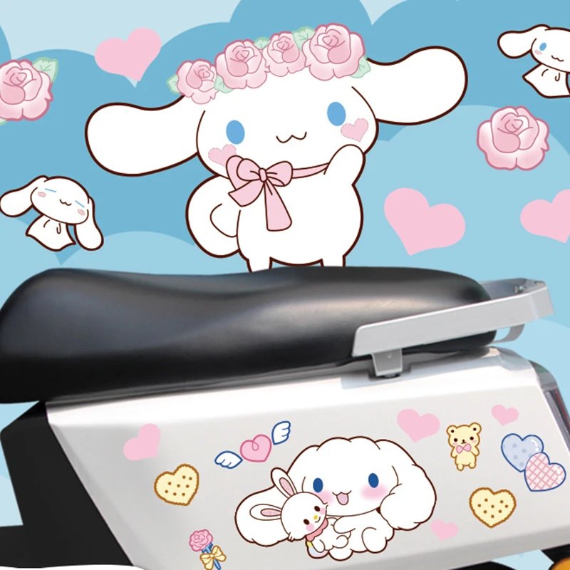 Sanrio Kawaii Cinnamoroll Sticker Car Decoration Cute Sticker Electric Car Scratch Blocking Sticker Children\'s Toy ChristmasGift