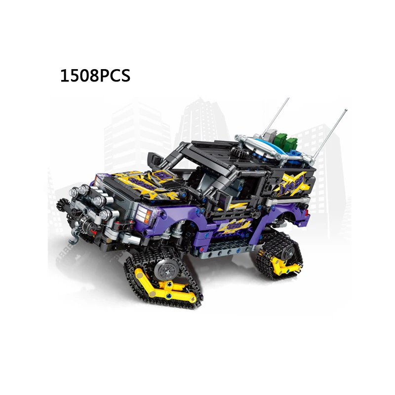 Technical Build Block Polar Region Crawler Exploration Vehicle App Raido 2.4ghz Remote Control Car Orv Figures Rc Toy With Light