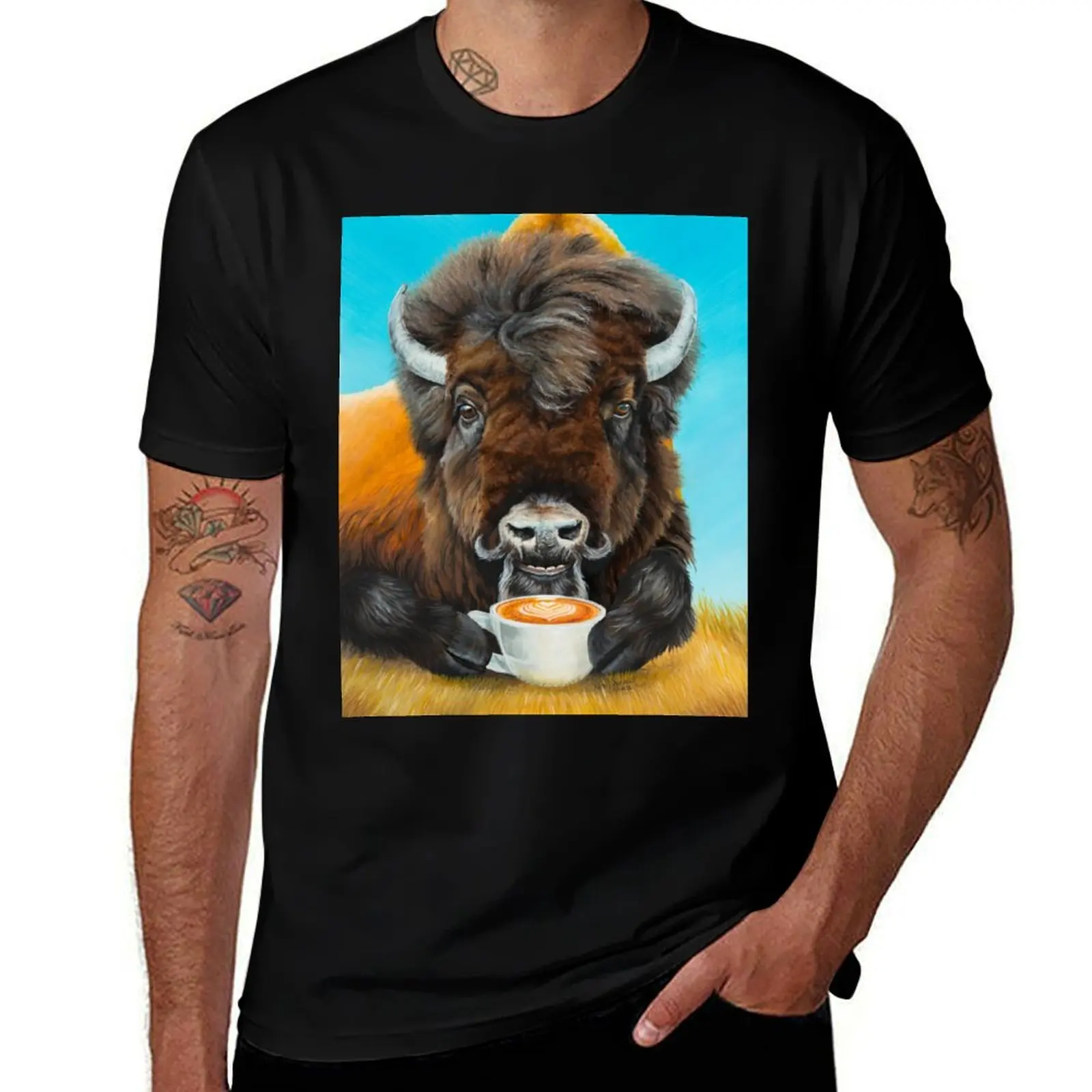 

Bison Latte T-Shirt man t shirt tshirts personalised plus size men clothing