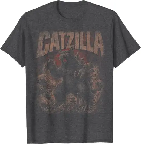 Lustiges Catzilla T-Shirt Japanische Kunst Katzenliebhaber Vintage Katzen-T-Shirt Y2k Cartoon Kitty Grafik Kleidung Humor Persönlichkeit Weiche Baumwolle – Detail 6