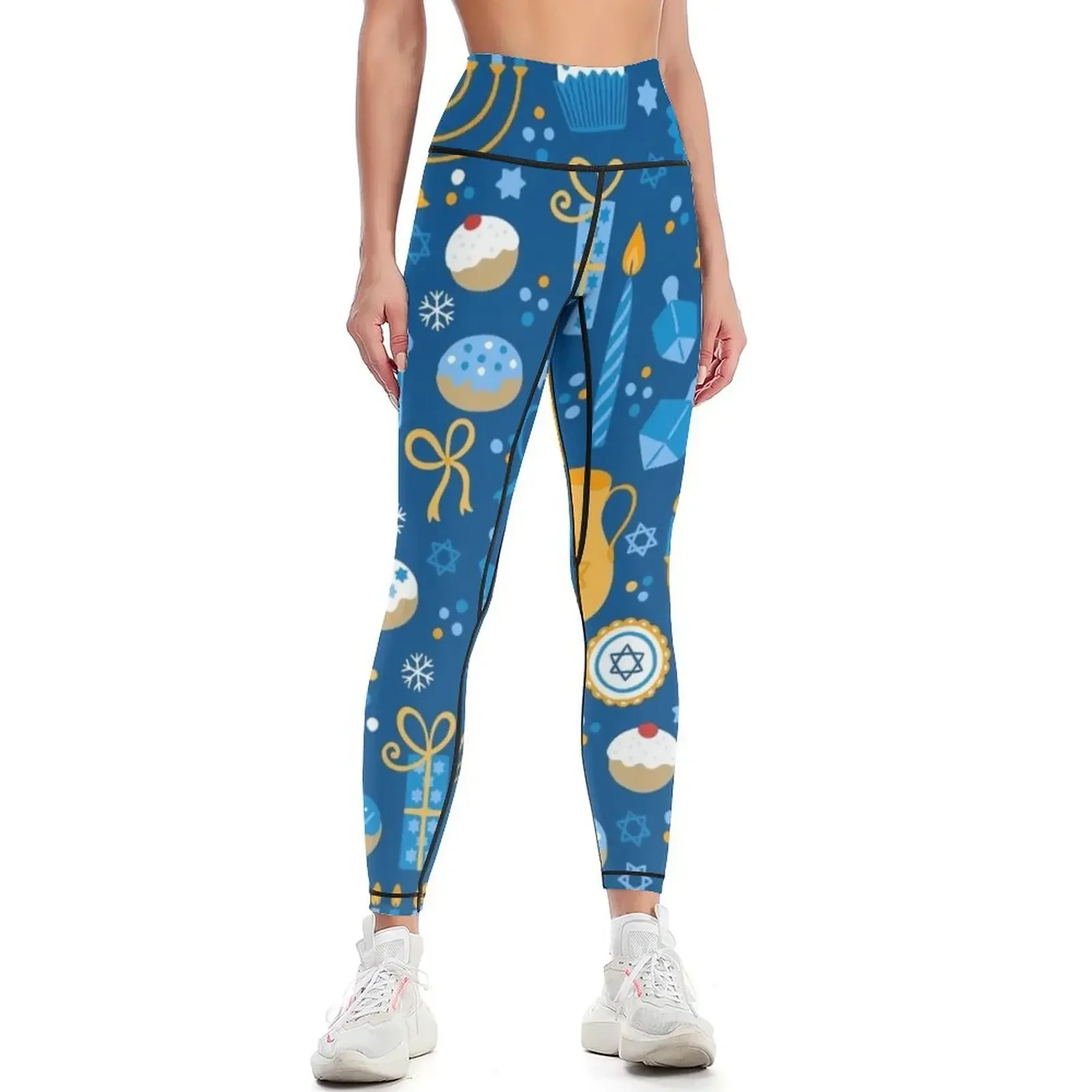 

Happy Hanukkah Pattern Leggings Fitness woman for girls leggins push up woman legging pants raises butt Womens Leggings