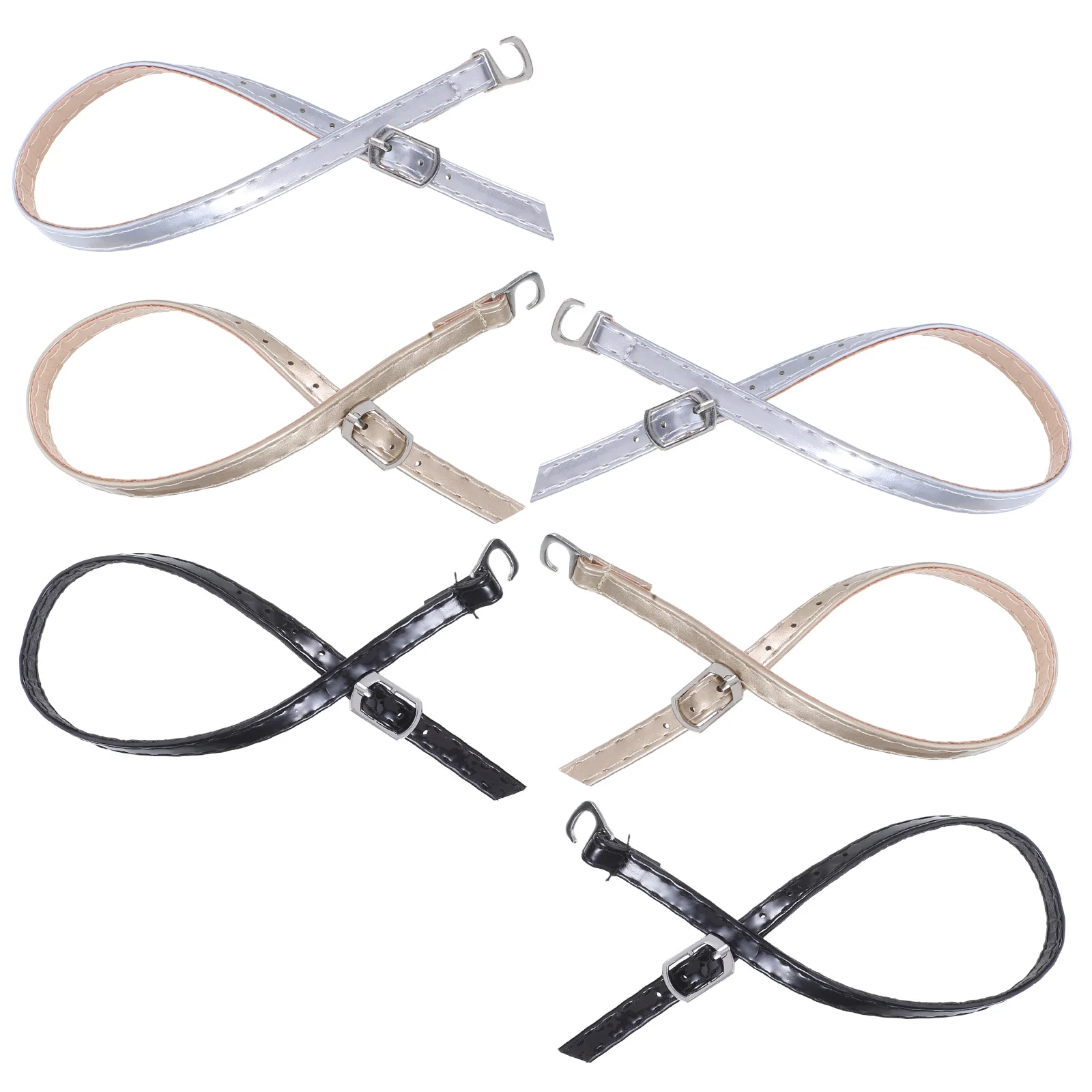 สายรัดรองเท้า 3 คู่ แบบปรับได้ หัวเข็มขัด สายรัดข้อเท้าเทียม กันลื่น ถอดเปลี่ยนได้ สำหรับรองเท้าส้นสูง