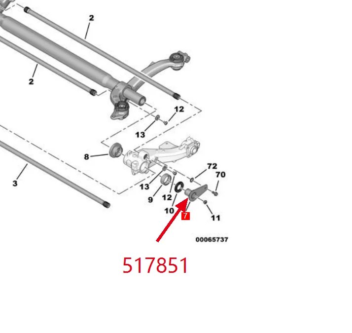 Original new lateral stabilizer bar link rear axle swing arm 517851 517850 for Peugeot 206 207 106 Citroen C2