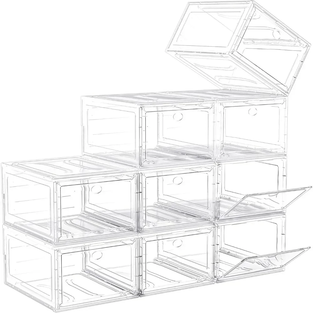 

Organizer, Upgrade Harder Solid Plastic Shoe Storage, Shoe Boxes Clear Plastic Stackable, Sneaker Storage