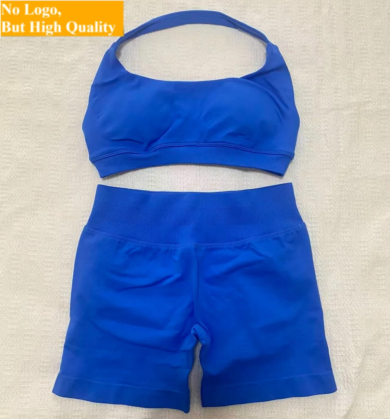 NO LOGO sports bra women's seamless camisole yoga bra with padding sexy backless bra, hip lifting shorts sports fitness set