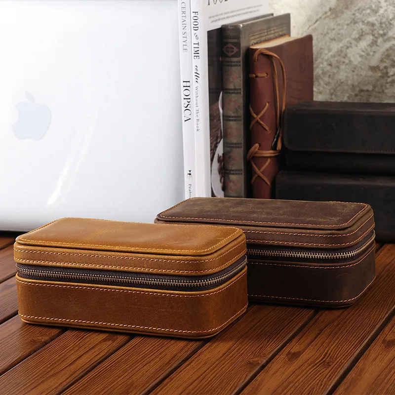 True Leather Storage Watch Case Convenient Travel Takeout Provide Free Personalized Customized Logo Services Display Watch Box