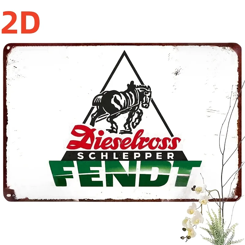 Rustic Fendt Vintage-Style Metal Sign - (30.48x20.32cm) Durable Wall Art with Distressed Finish, Pre-Drilled Holes & Rolled Edge