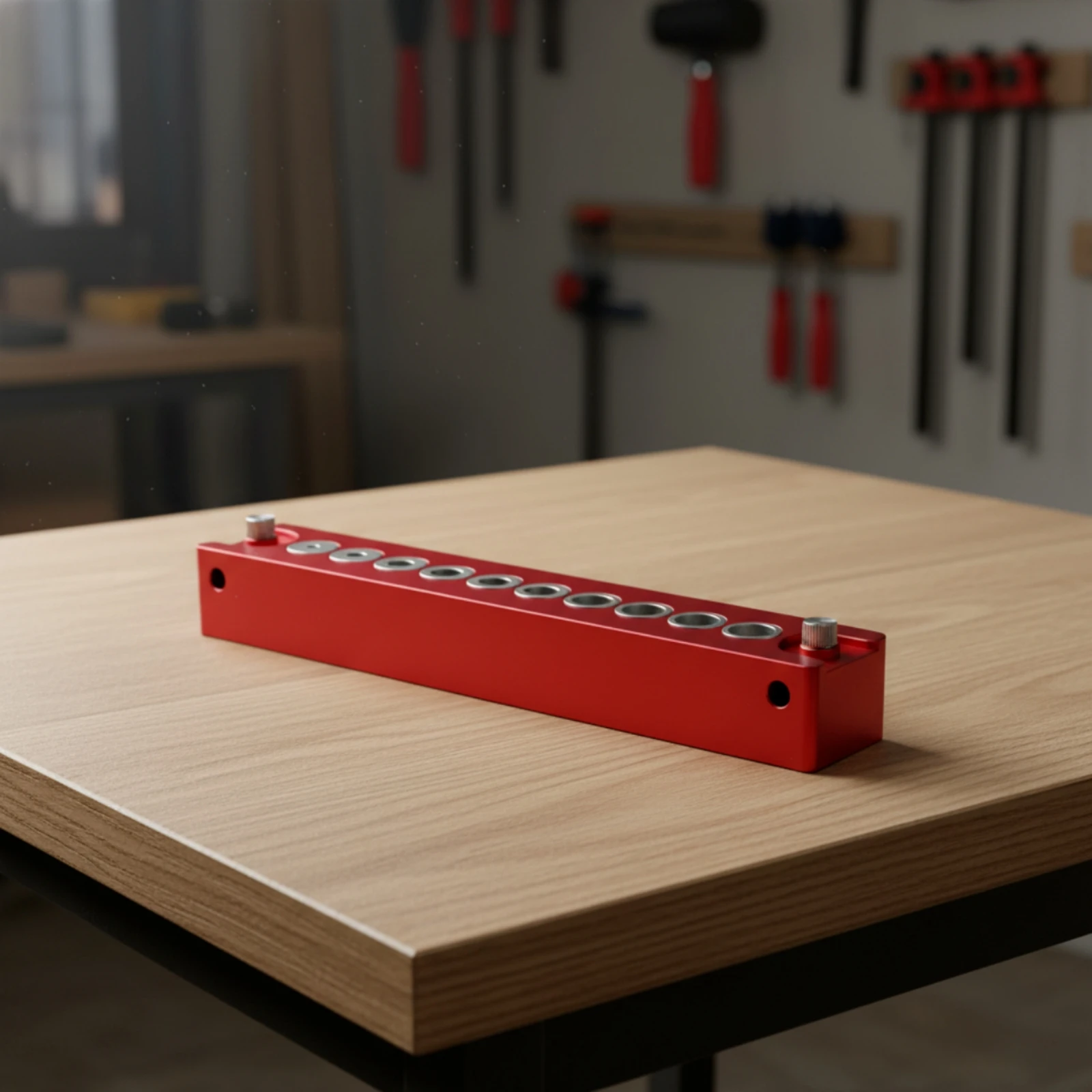 Drill Guide with Metal Bushings Anodized Woodworking Drill Guide Tool Aluminum Alloy Laser-Etched for Woodworkers