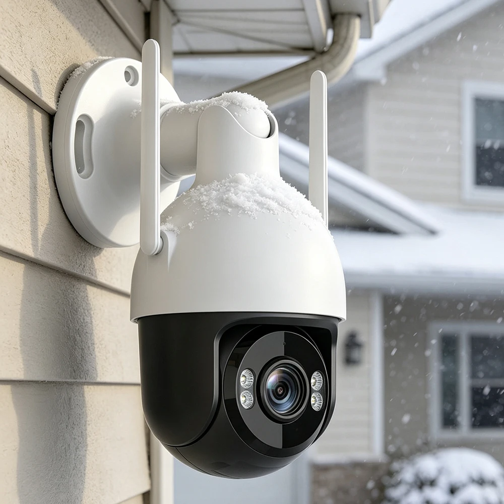 Outdoor WiFi PTZ Security Dome Camera Dual Lens Optical Zoom 2×4MP Auto Zoom Tracking of Human /Vehicle IP Surveillance Cameras