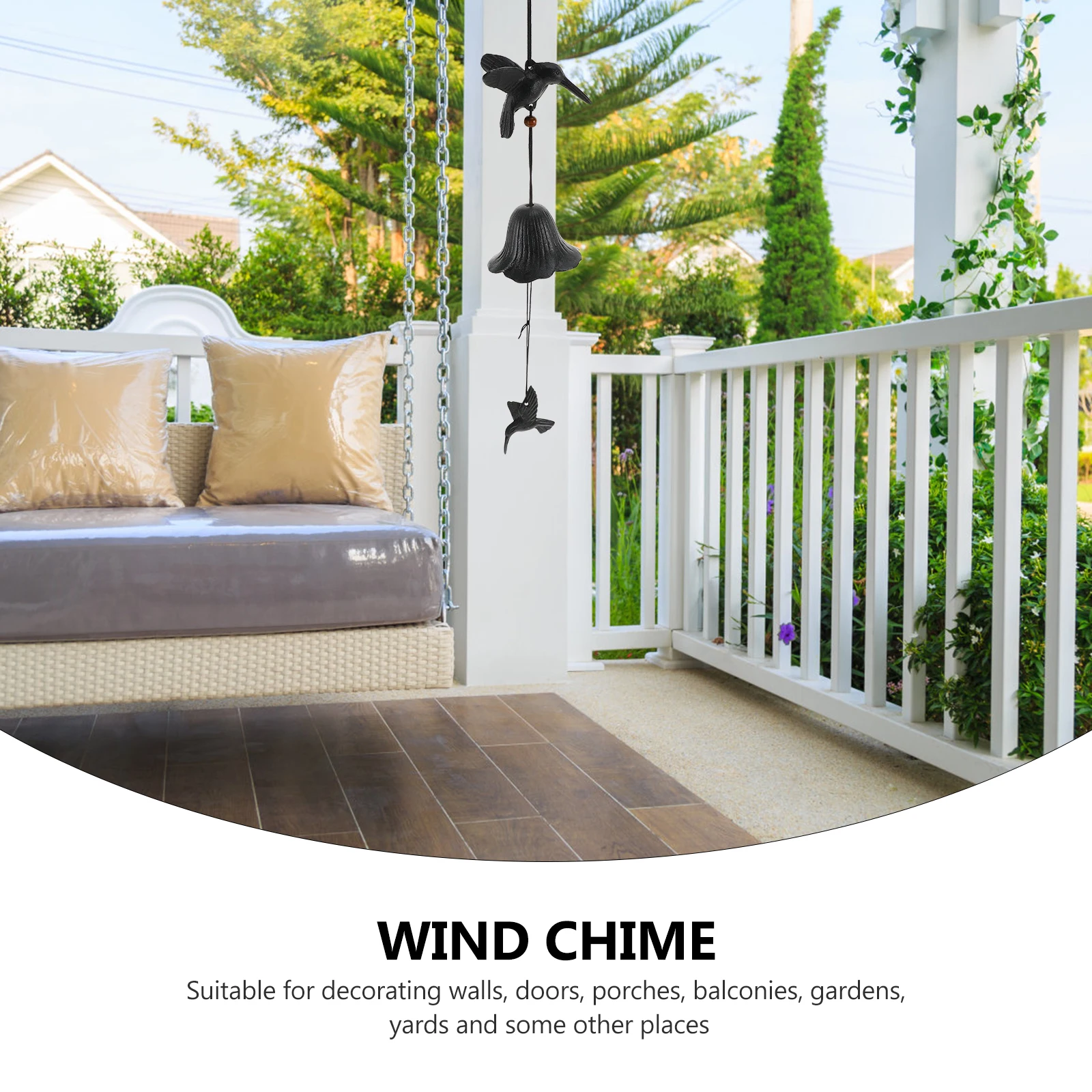 

Iron Wind Chime Retro Doorbell Hanging Pendant for Wall Door Porch Balcony Garden Yard Outdoor naments Metal Decor