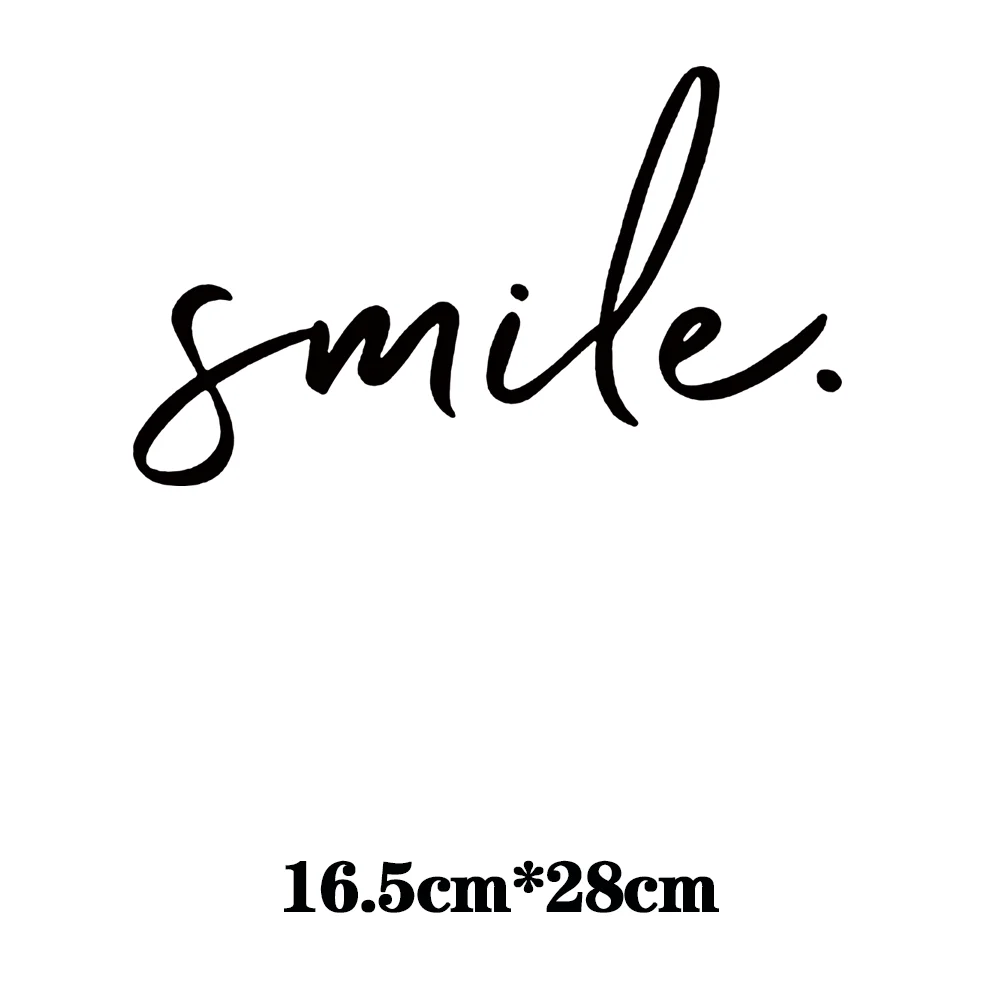 2Pcs/Lot Letters Smile Iron On T Shirt Fusible Stickers For Clothes Heat Thermal Transfer Ironing Thermo Adhesive Patches DIY