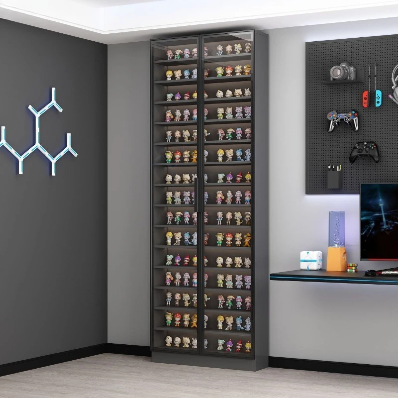 

Light luxury glass door figure cabinet model display cabinet wall-mounted doll storage cabinet