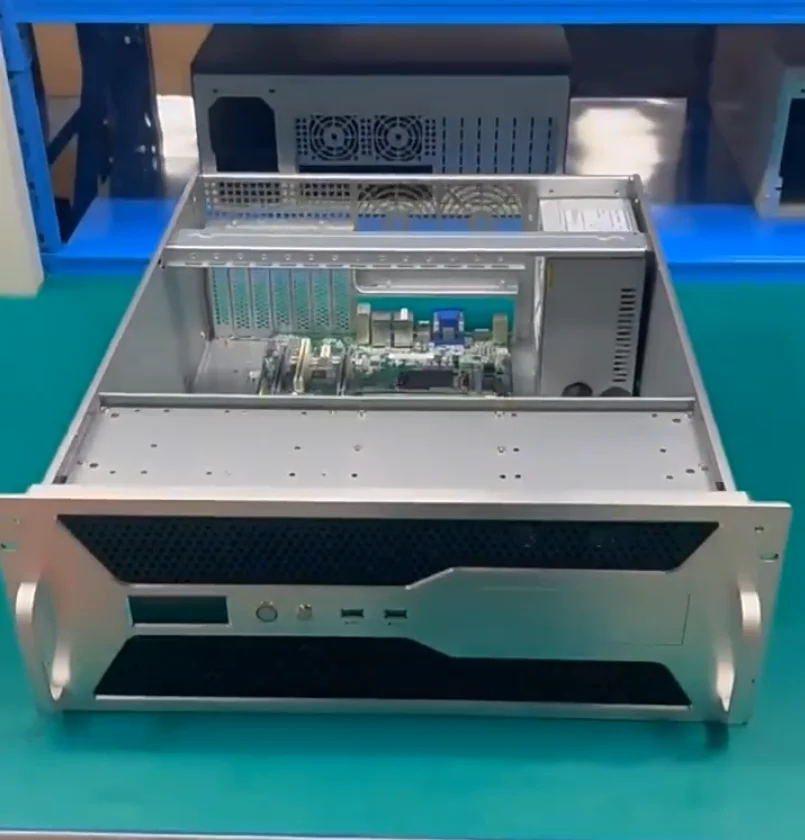 4U Rack Mount Industrial Computer, ATX Motherboard 7 Slots Industrial PC, USB3.0 Host with Temperature Control Display Screen