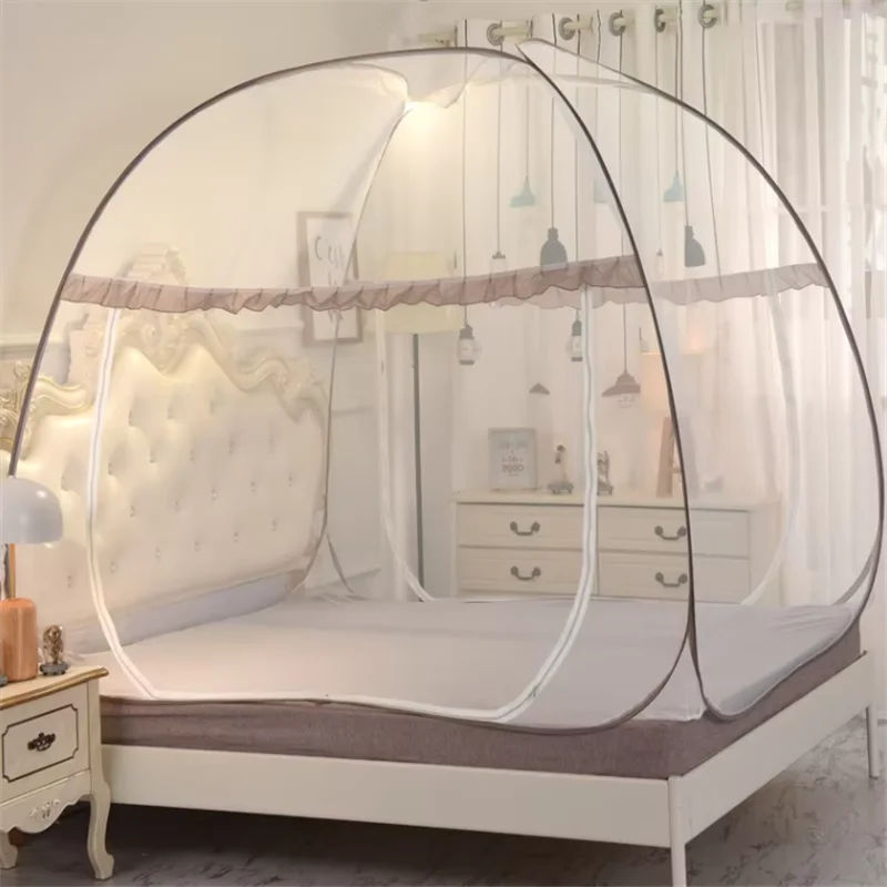 Free Installation Foldable Mongolian Yurt Mosquito Net Home Universal Mosquito Netting Double Door Large Space Mosquito Net