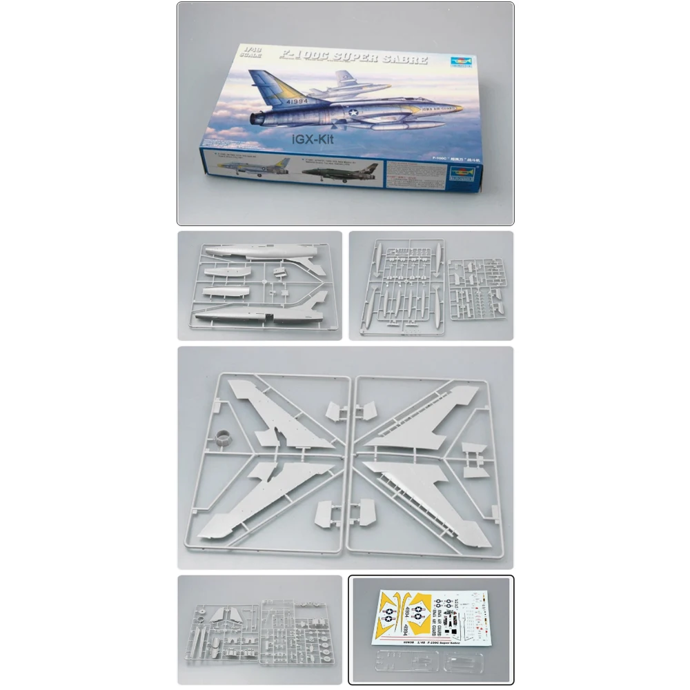 

Trumpeter 02838 1/48 US F100C Super Sabre Fighter Aircraft Plane Plastic Assembly Model Building Kit Gift
