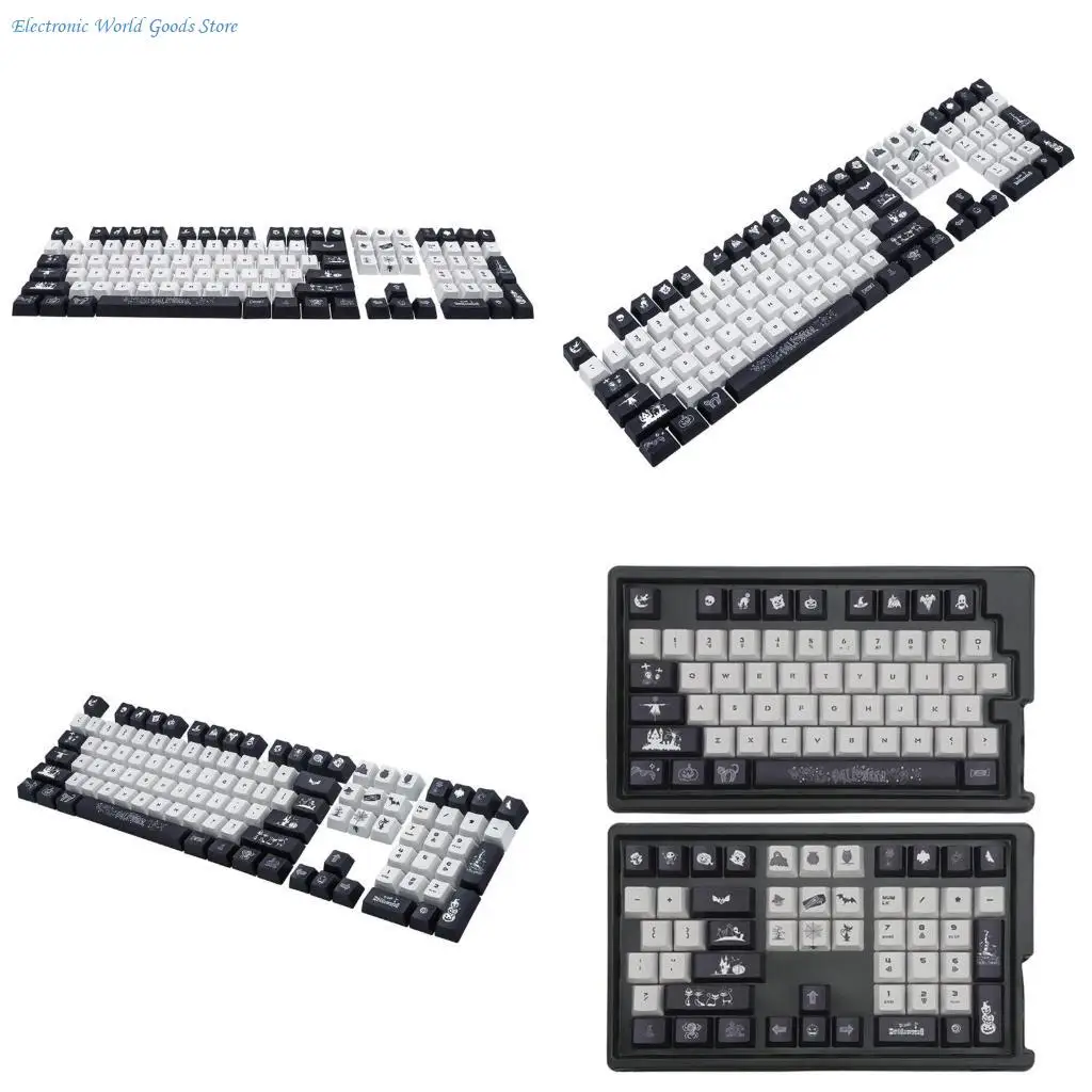 

A3PD 108 клавиш/набор OEM-профиля на заказ, оригинальные колпачки для клавиш на тему Хэллоуина, сублимационные колпачки для PBT