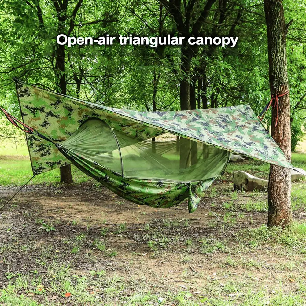 Outdoor Triangular Sun Shelter Waterproof Temperature Resistant Folding UV-Proof Camping Sun Shade Hammock Tent Accessories