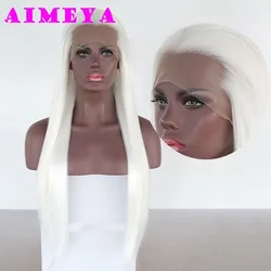 Aimeya weiße Cosplay Perücke Witwe Spitze synthetische Spitze Front Perücke lange seidige gerade synthetische Spitze Perücken asiatische alte Kostüme