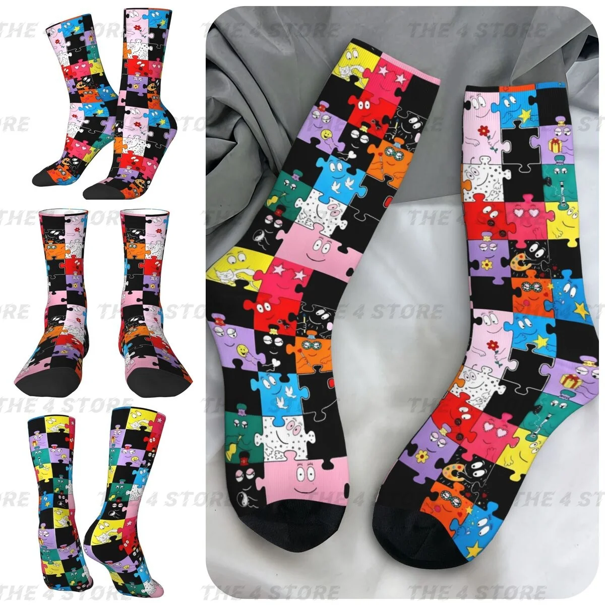 

Barbapapa One Big Happy Family High elasticity polyester fiber Men and Women printing Socks,Leisure Applicable