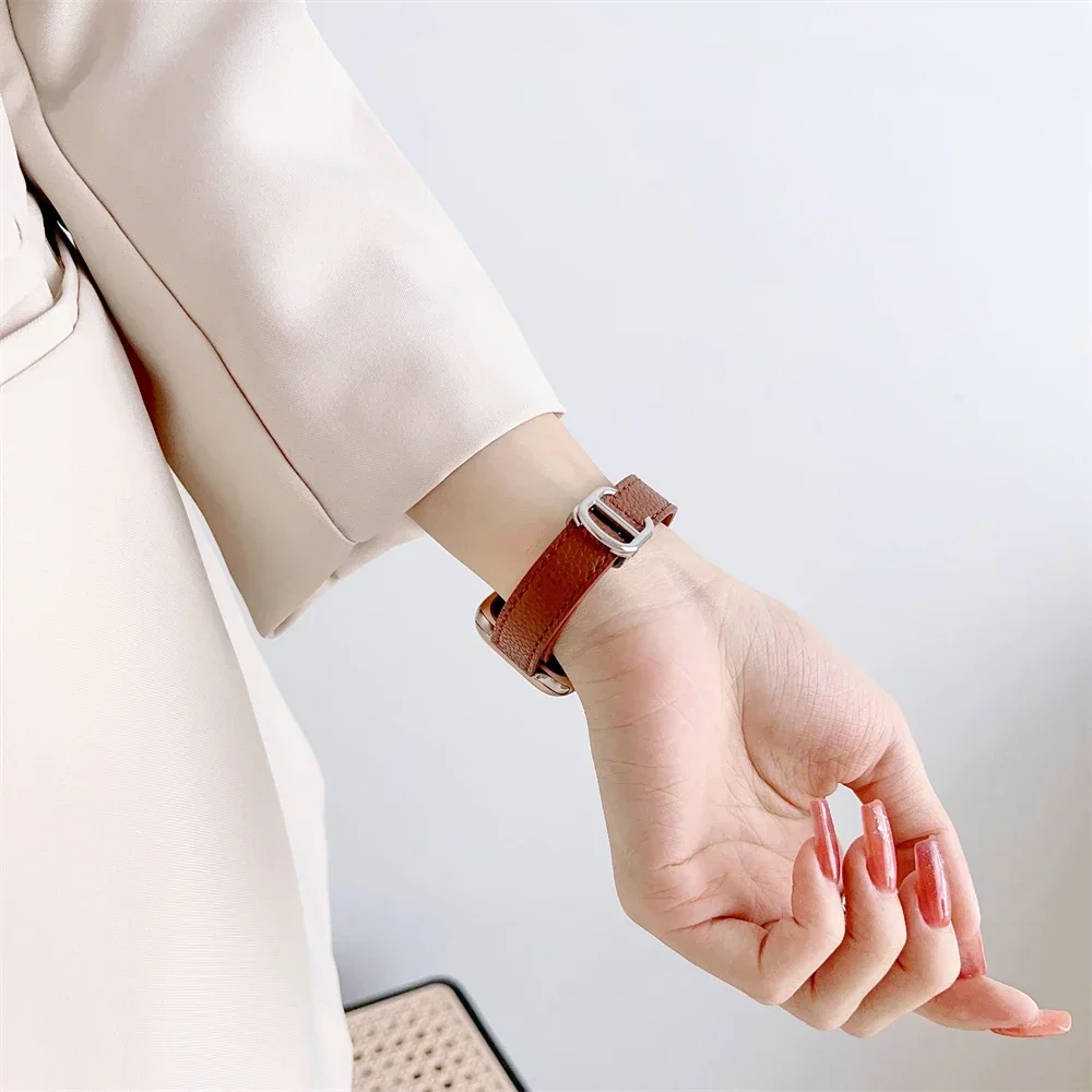 1pc Snap Leather Leisure Sports Apple Watch Band 42/44/45/49mm 38/40/41mm For Apple Watch Series Ultra2 Se 9/8/7/6/5/4/3/2/1