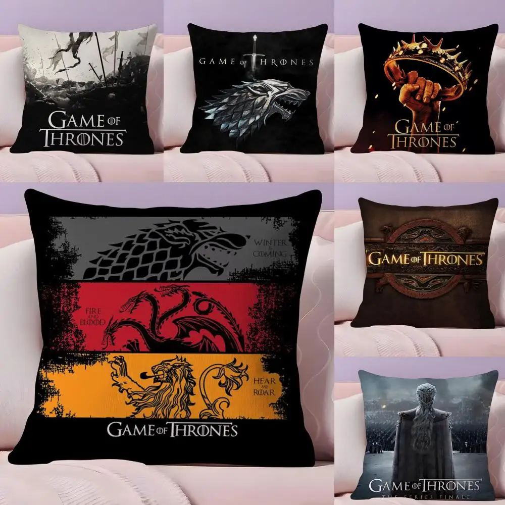 TV-G-GamES Of T-ThroneS Cushion Cover Plush Fabric Soft Double-Sided Printed Sofa Warm Winter Home Gift Pillow Case