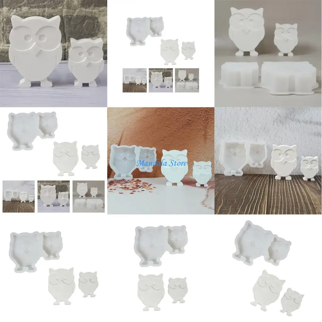 

U2JC 2 Cavities Owl Silicone Molds for Making Soap Heat Resistant Baking Molds