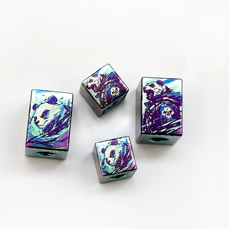 

EDC-ремешок из титанового сплава Panda Warrior Cube для паракорда, ремешок для ножа, аксессуар для фонарика с функцией фиджет-игрушки