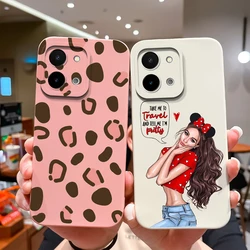case For Vivo Y28 4G 5G Prevalent Sweet Girls Leopard Print Pattern Shockproof Back Cover For VivoY28 4G 5G Silicone Funda Coque