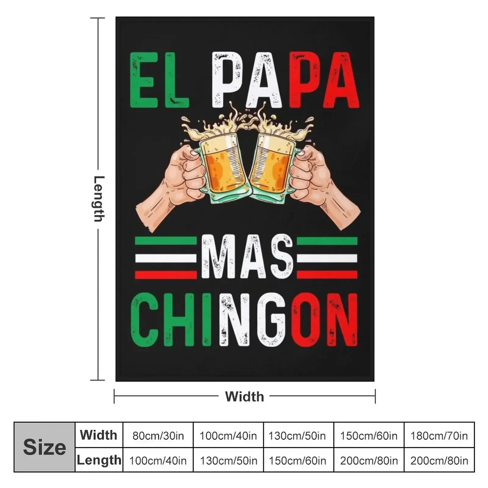 El Papa Mas Chingon Funny Mexican Dad Gift Husband Regalo product Throw Blanket halloween manga Blankets