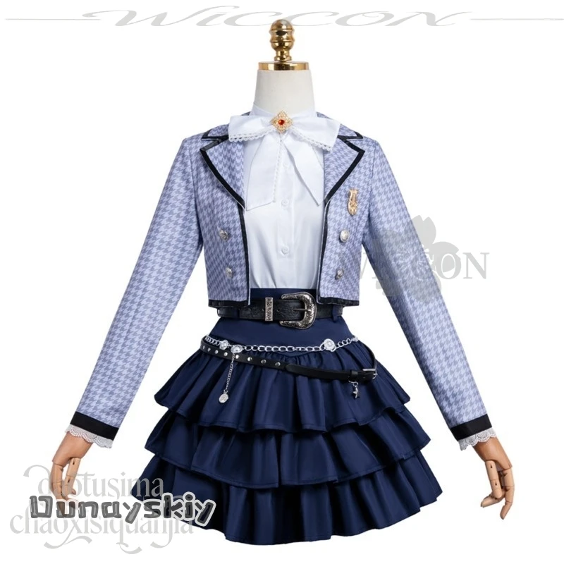 BHemera S @ أنثى الرصاص موحدة تأثيري houndstooth قصيرة أنيقة سترة قصيرة فستان قصير قبعة هالوين حفلة أنيمي لعبة الحب #6