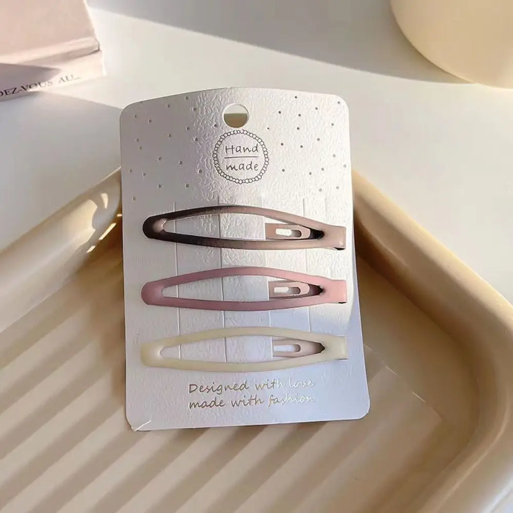 

3pc/set Sweet Metal Star Love BB Clip Square Water Drop Y2k Barrettes Ornament Korean Style Side of The Forehead