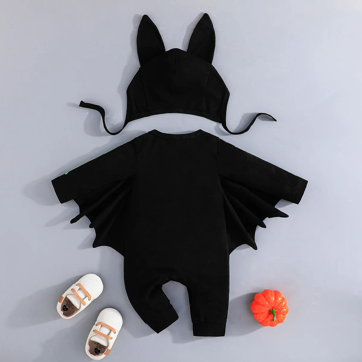 Neuer Halloween-Fledermaus-Overall für Babys, Kinder-Langarm-Strampler mit Kapuze, dehnbar und bequem, für Neugeborene, Kinder, Cosplay, Jungen und Mädchen – Detail 11