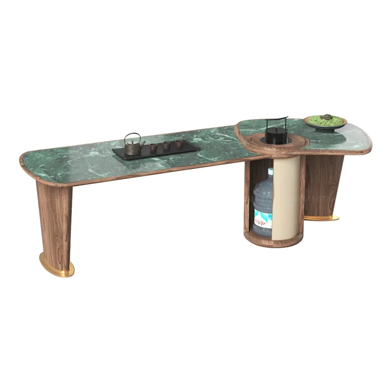 

Light luxury, solid wood, tea table, designer, new, long table, kung fu, bubble