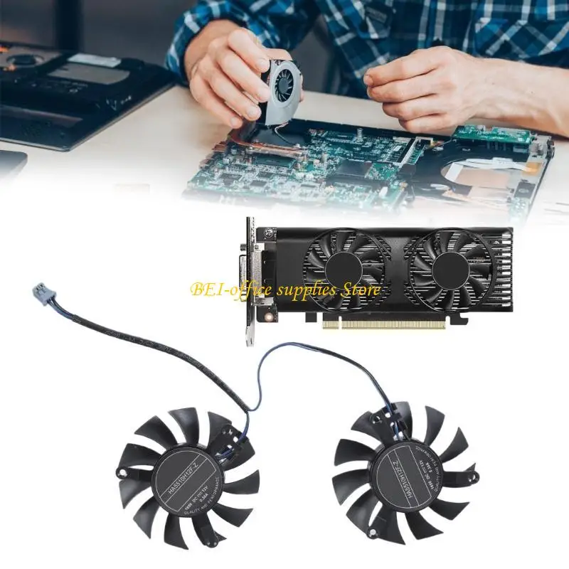 

A9LC 1Pair for 1650 4GB OC Graphics Card Cooling VGA Fan 2Pin 12V Coolers Fan