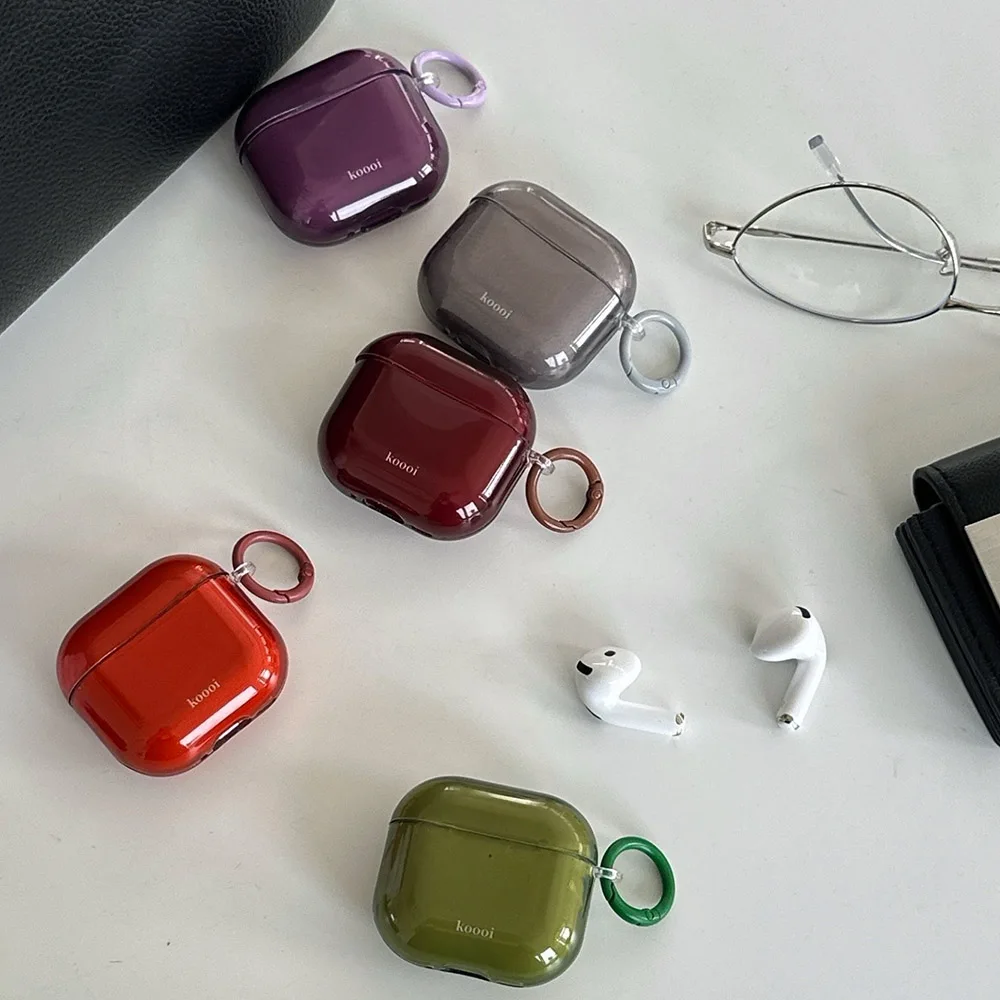 Simple Style Purple Tpu Clear Imd Bluetooth Earphone Case For AirPods Pro 3 2 Silicone Protective Cover For AirPods 4 3 1 or 2