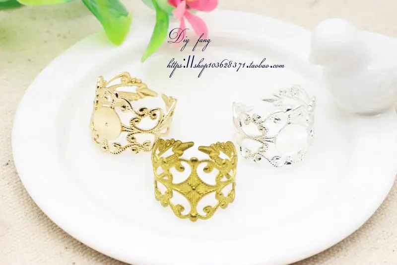 

Кольцо из чистой меди с 8K золотым покрытием, винтажное, с цветочным узором, для самостоятельного изготовления украшений, с сохранением цвета, в форме лепестка цветка