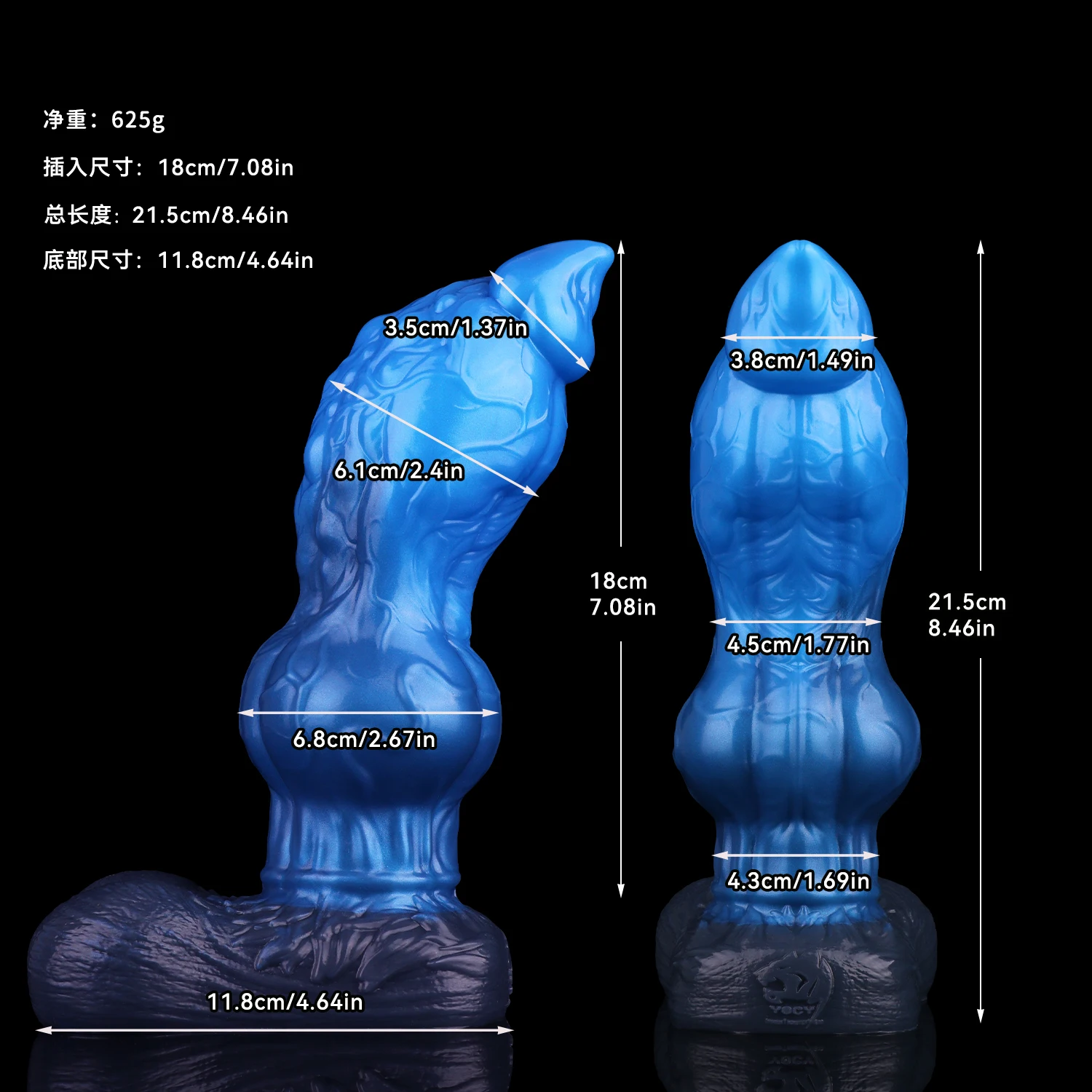 YOCY 2025 جديد الخيال الكلب الذئب دسار عقدة ضخمة طبقة مزدوجة السائل سيليكون المكونات الشرج المهبل الشرج الاستمناء للنساء الرجال