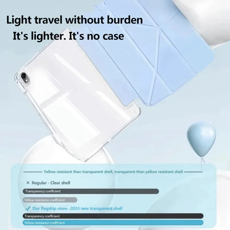 New Tablet Case for Huawei MatePad SE 11 12.2  Air 12 X 2024 Air11.5 S Pro 11 10.8 13.2 10.4 Y-fold Stand Acrylic Pen Slot Cover