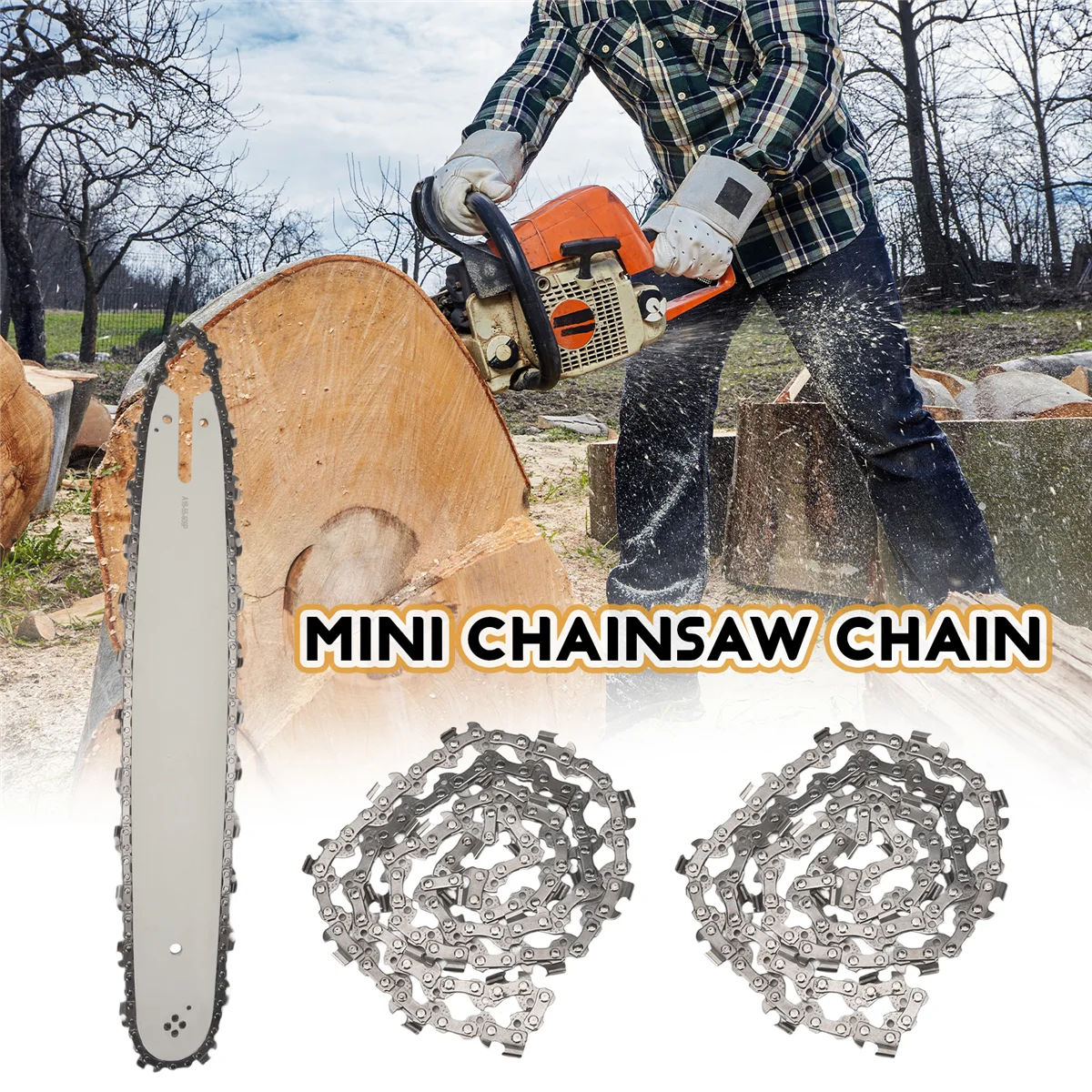 

GET! 16 Inch Chain Saw Guide Bar with 3Pcs Chains for STIHL 009 012 021 E180 MS180 MS190 MS250