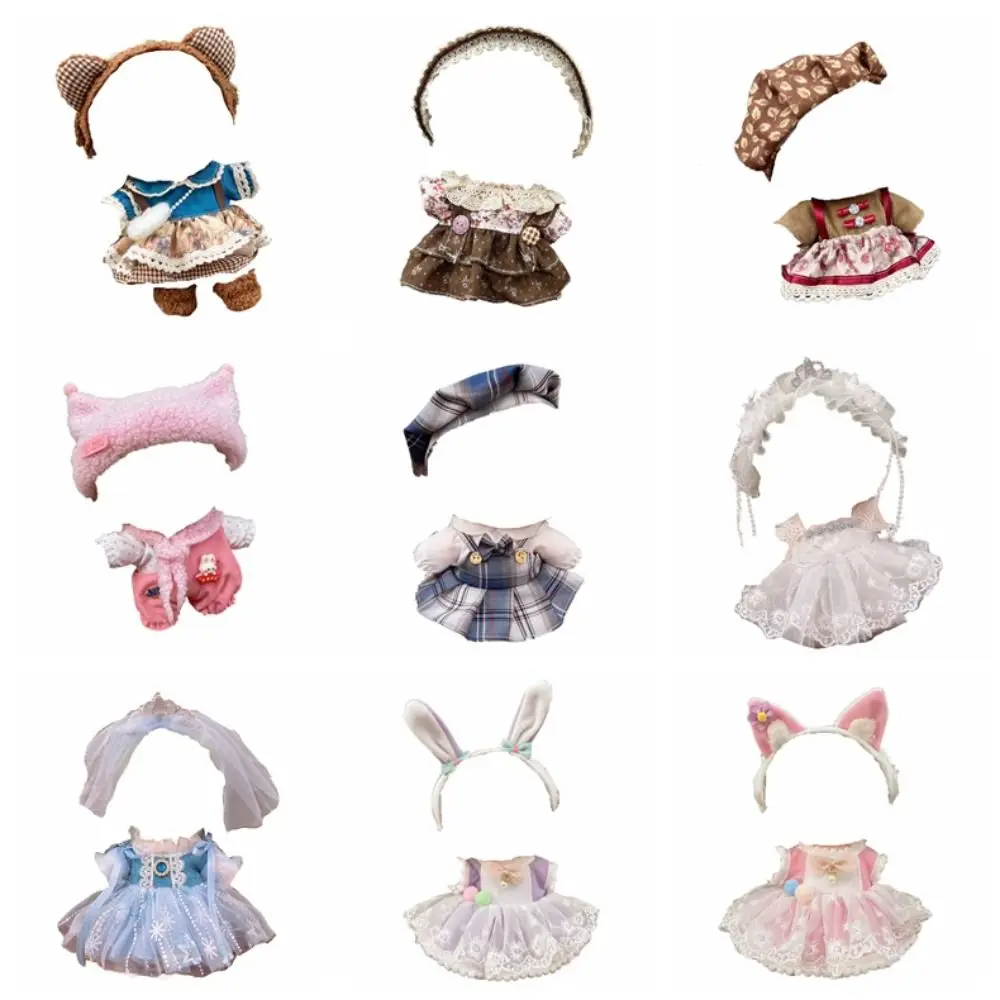 Jupe de princesse 20cm, robe de poupée en coton, vêtements de bricolage, Style académique, sans attributs, vêtements de poupées Kawaii, jolis vêtements de poupée en peluche