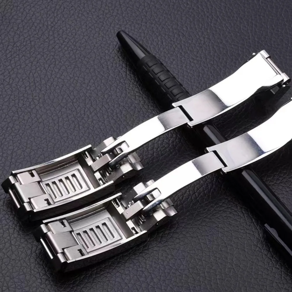 16mm 304 Stainless Steel Watch Buckle Fine Adjustment Strap Clasp Replacement Watch Band Buckle