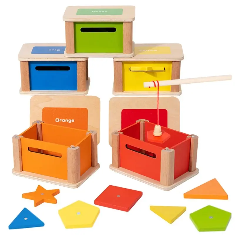 Baby Montessori Kleur Vorm Sorteren Speelgoed Houten Fijne Motoriek Zintuiglijke Muntautomaat Magnetische Matching Games Educatief Speelgoed