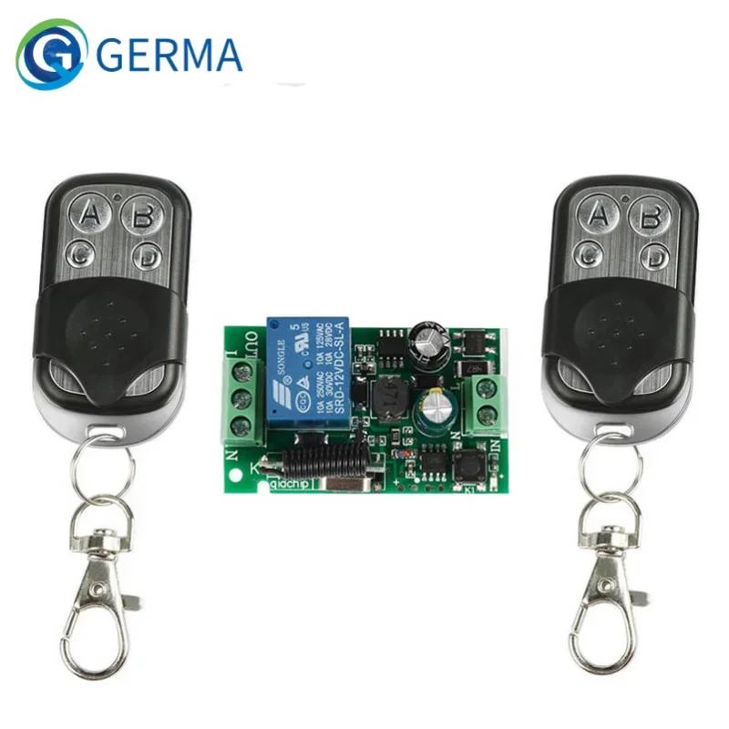 

GERMA 433Mhz Wireless Remote Control Switch AC 85V ~ 250V 110V 220V 1CH Relay Receiver Module + RF Transmitter For Garage Door