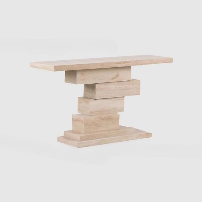 

Modern simple travertine porch table wabi sandy wind personalized simple model house entry partition aisle decoration plan