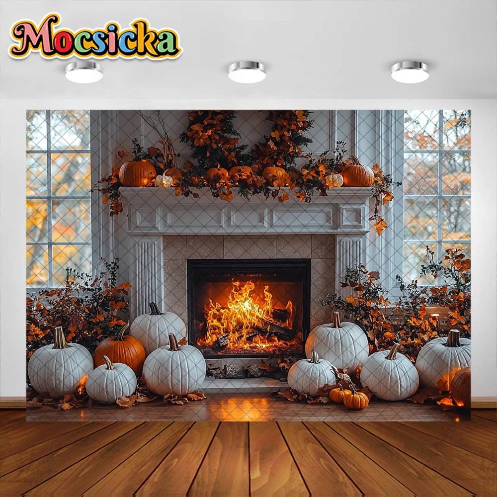 Осенний фон для фотосъемки с тыквой, искусственное украшение для детей, праздничный портретный фон, Фотостудия