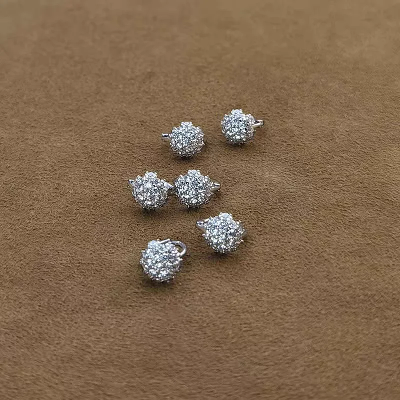925 Sterling Silver Korean Version Fashionable Small Earrings Hydrangea Style Unique Exquisite Small Earrings for Women