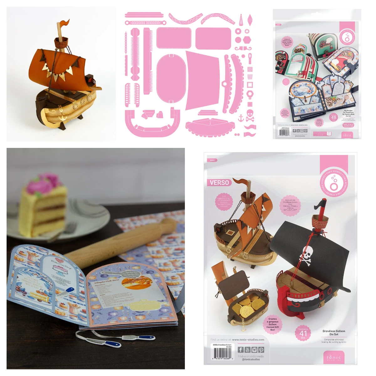 

Grandiose Galleon Gift Box Die Set Metal Cutting Dies for DIY Scrapbooking Album Paper Card Embossed Template Stencil Mold New