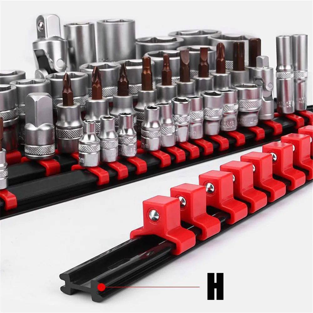 Imagem -02 - Universal Soquete Chave Titulares Socket Organizer Rail Bracket Wall Tool Storage Rack Rail 80 Pcs